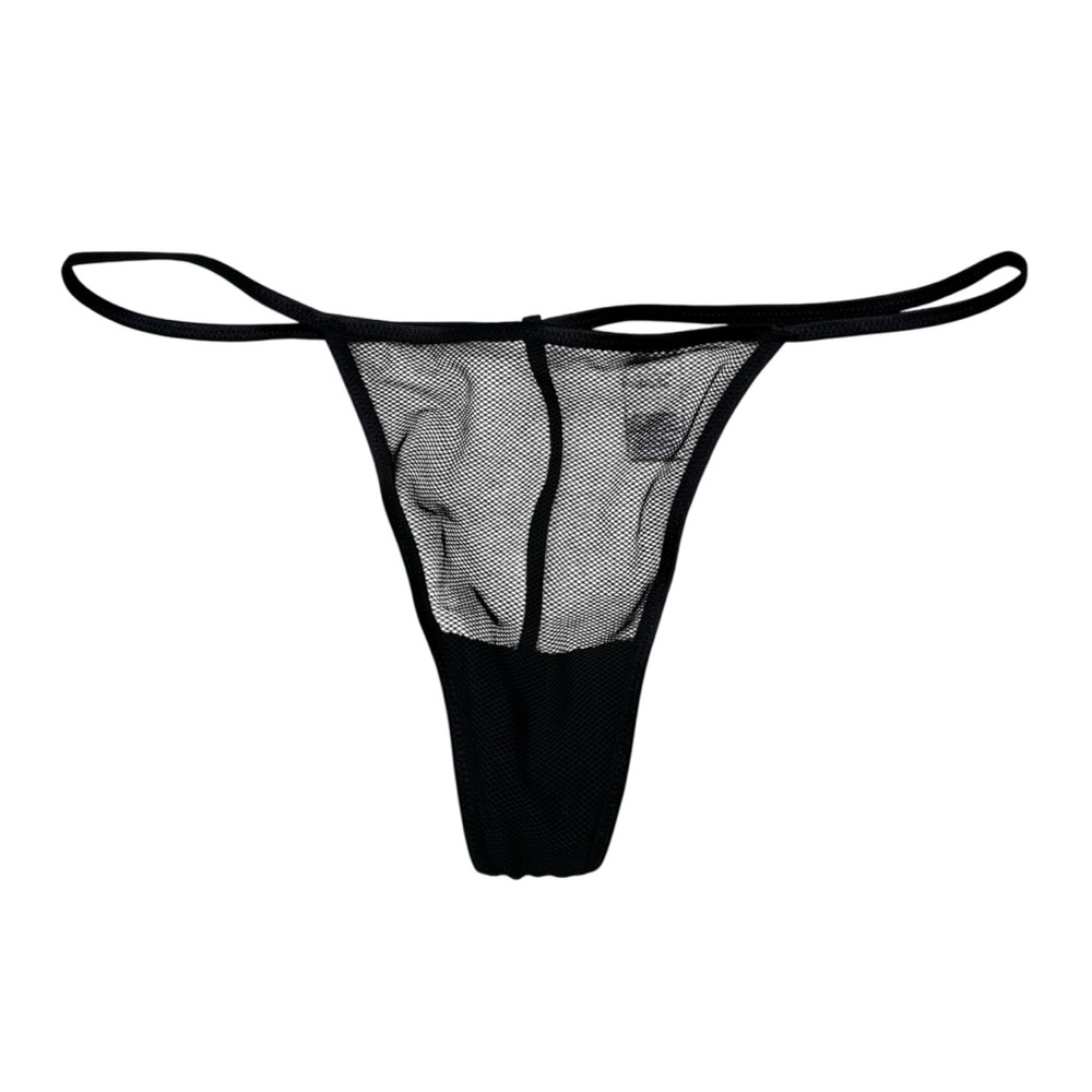 Ladies Victoria’s Secret Black Mesh Thong Panties Size Large